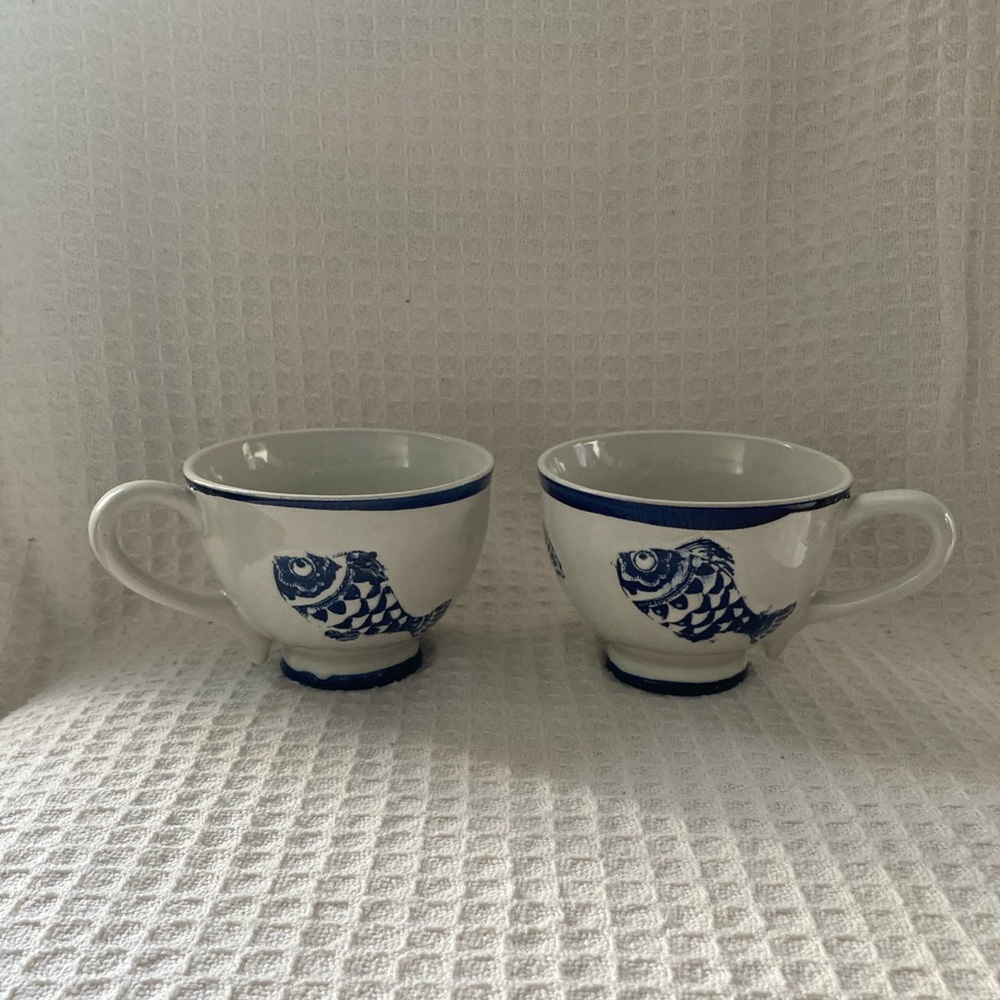 Blue Sky Ceramics Set Of 2 Under The Sea Oversized Cups 2015
